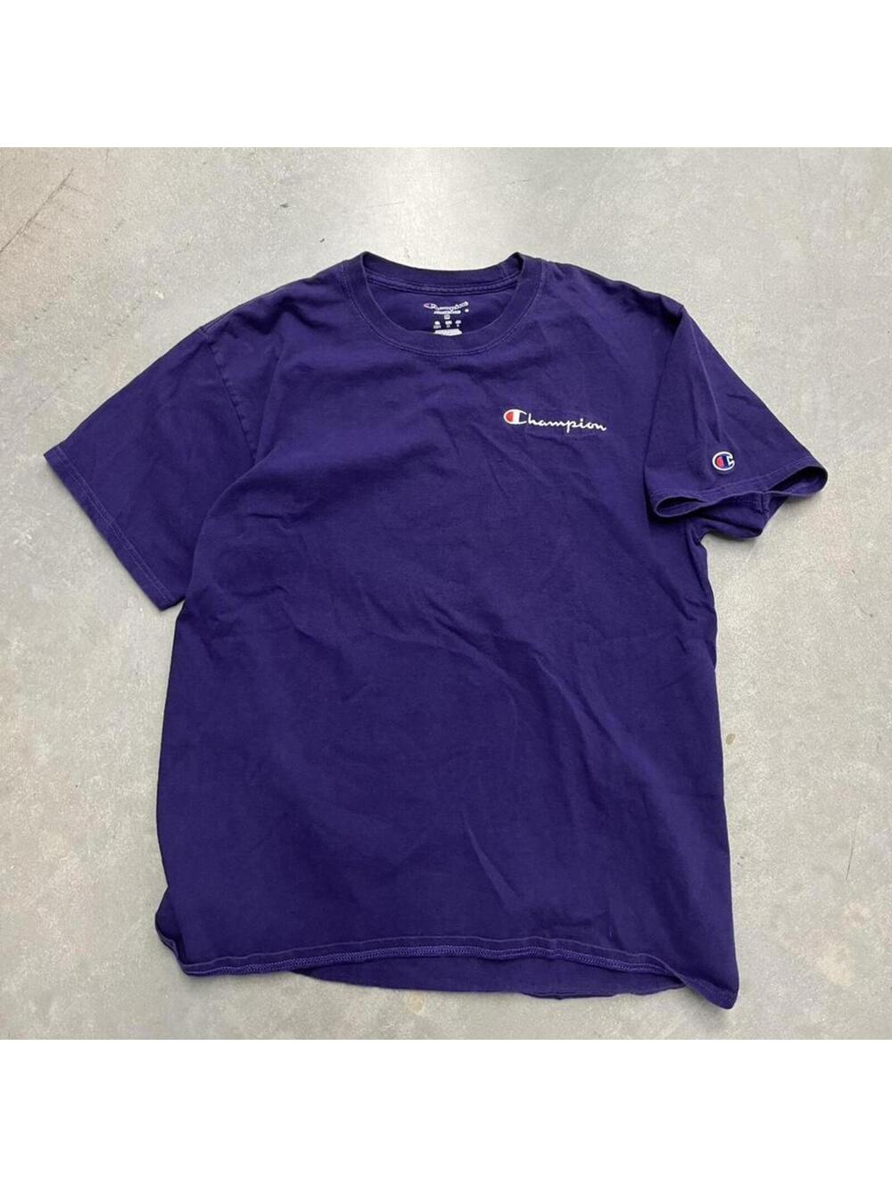 Champion Purple Embroidered Logo T Shirt Men’s Medium